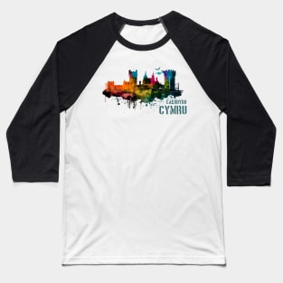 Cardiff Caerdydd Castles Baseball T-Shirt